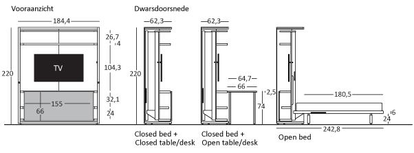 Opklapbed LGM TV BedHabits 5